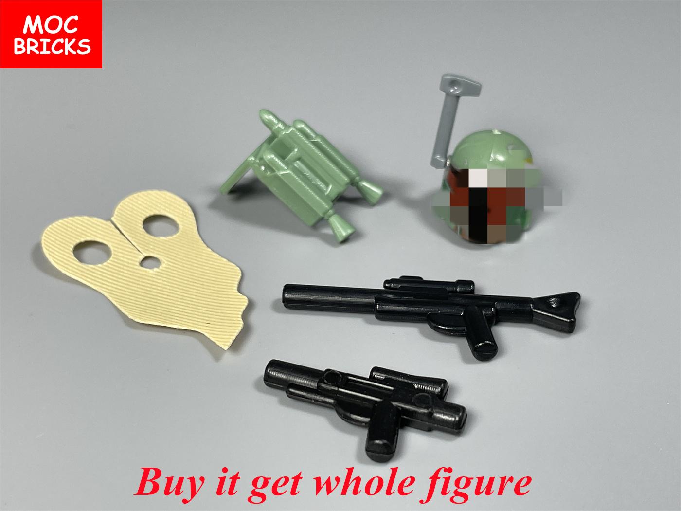 

MOC Bricks Wars Soldier Clone Helmet Rocket Cape Backpack For Building Blocks Toys Parts Accessory Boy s Dolls 1pcs