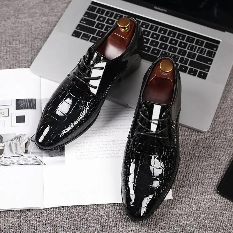 Plain Soft Men's Formal Shoes Patent Leather New Elegant and Classic Italian High Quality Fashion Low Price 39 Social Shoe Male