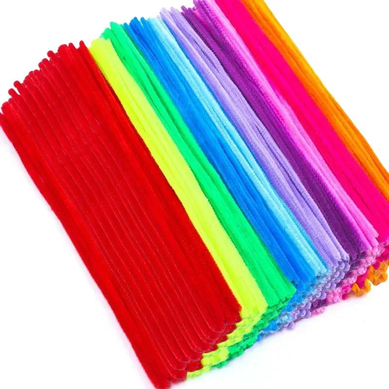 

Colorful Chenille Stems Pipe Cleaners Plush Tinsel Stem Wired Twist Sticks Hair Strip DIY Craft Educational Toys Handmade 100PCS