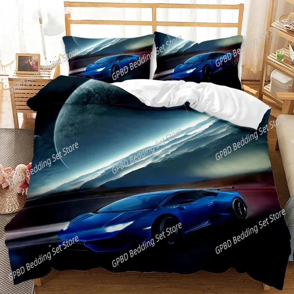 Comforter 3D Print Sports Car Bedding Set 3D Printed Suitable For Bedroom Kids Home Textile