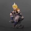 23cm Anime Dragon Ball Figure Gk Gogeta Three Head Replaceable Sitting Figures Pvc Model Doll Ornaments Toys Gift