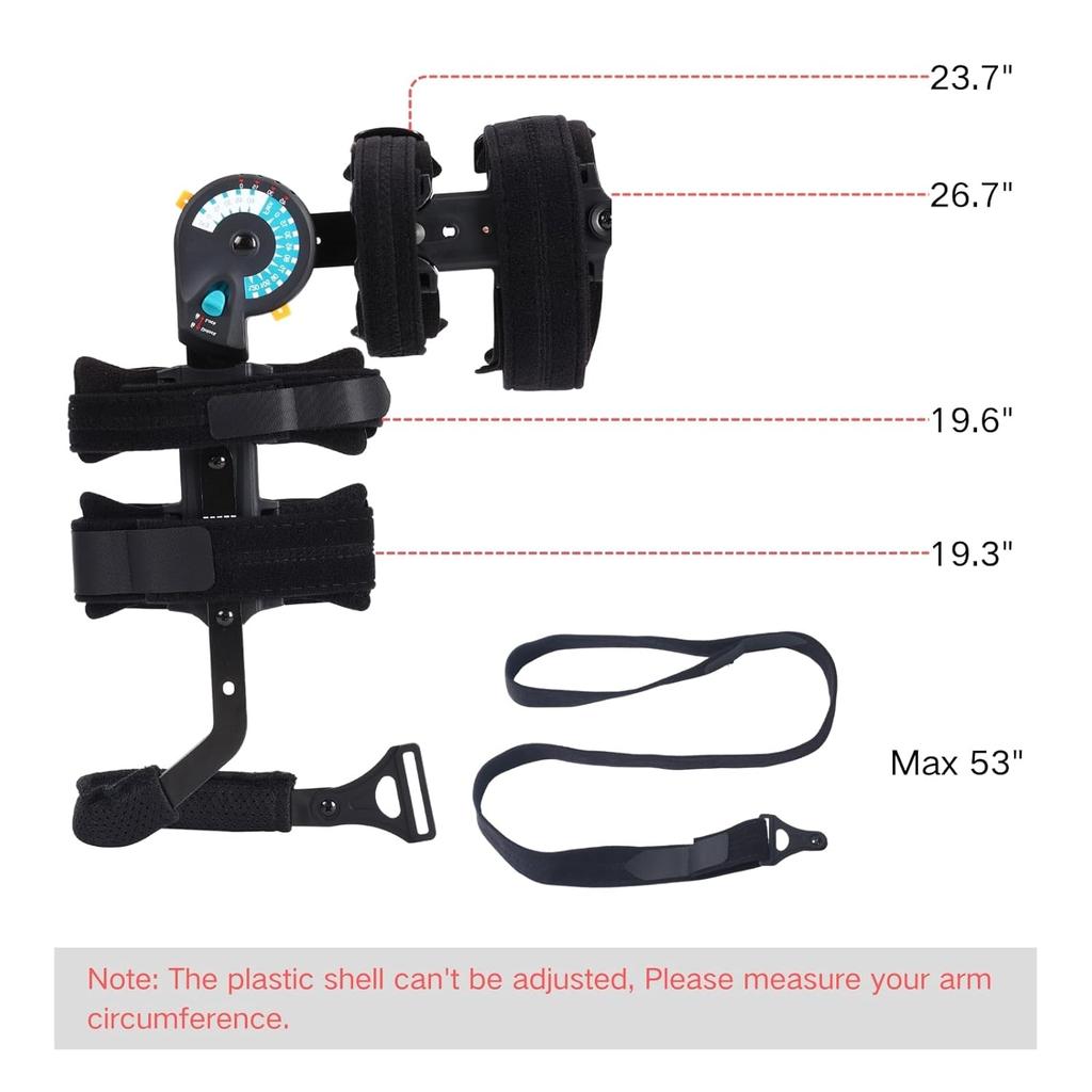 Hinged Elbow Brace with Hand Grip - Adjustable Support for Tennis Elbow Arthritis & Tendonitis Relief