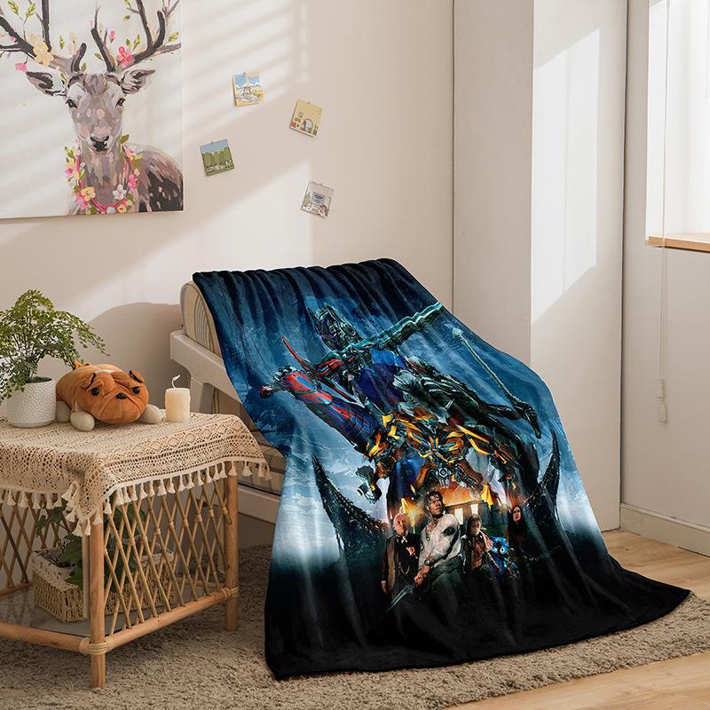 Cartoon Transformers Serie Doppelseitige Flanell 3D Digitaldruck Decke Decke
