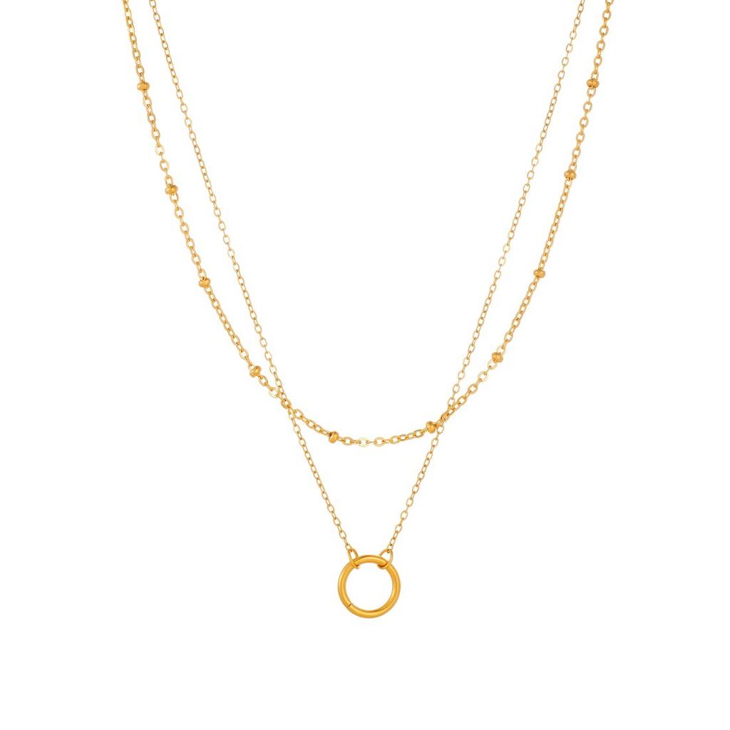 Vergoldete mehrschichtige Kreis-Anhänger-Kette