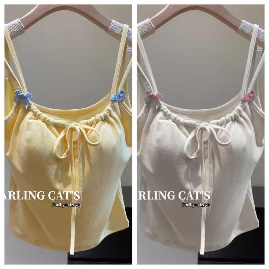 Spicy Girl Bowknot Sleeveless Camisole – Slimming, Flattering Summer Top for Women