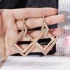 Retro Exaggerated Acrylic Earrings Korean Version Geometric Rhombus Long Earrings Fashion Temperament New Earrings Women