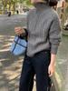 Women's Cable Knit Cashmere Pullover: Autumn/Winter Half-Zip Sweater with Turn-Down Collar.