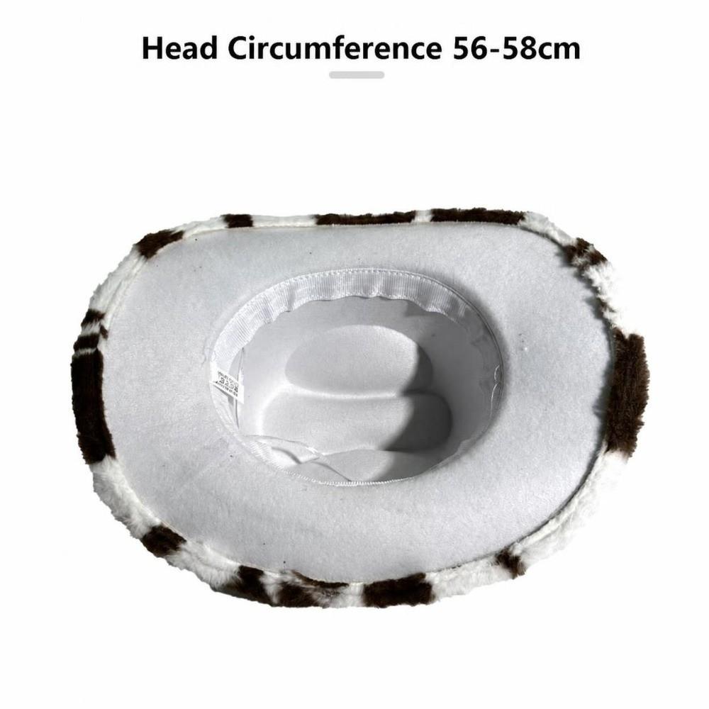 Polyester Plüsch Cowboyhut Breiter Rand Plüsch Cowboyhut Flauschiger Western Cowgirl Hut Streetwear Täglich