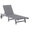 Day and Night - Day and Night Garden Lounger with Solid Gray Acacia Wood Cushion