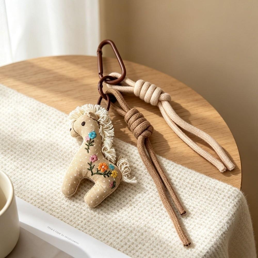 Soft Texture Cloth Animal Keychain Cotton Backpack Charm Vintage Plush Pendant Student