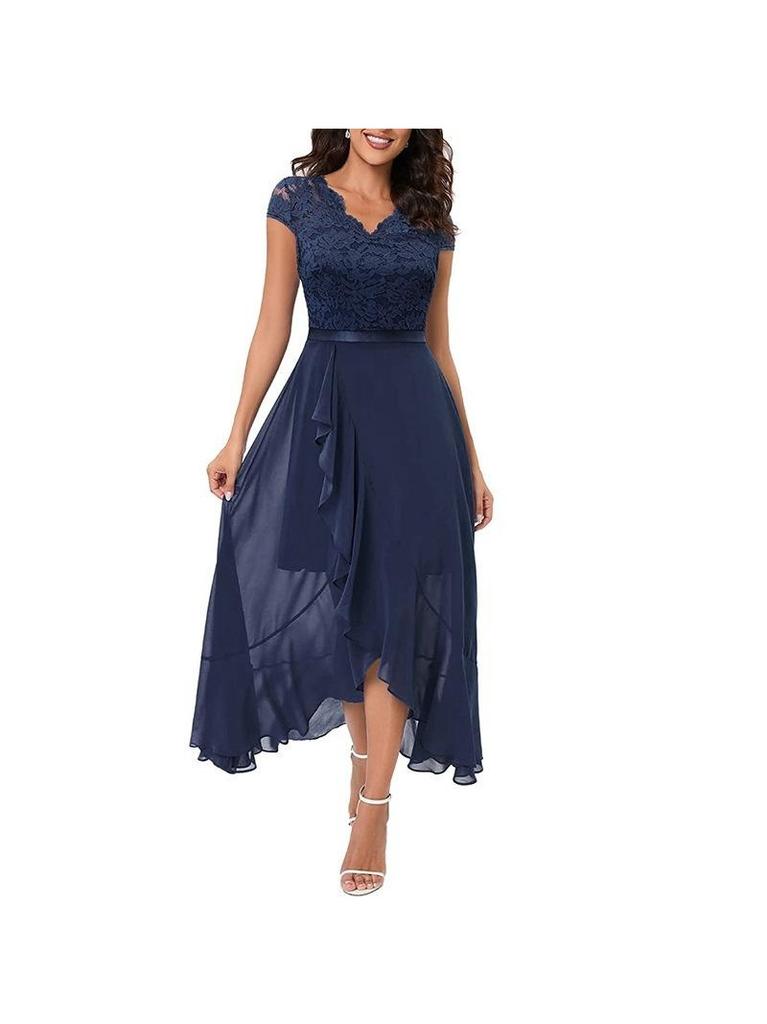 New Arrival Little Black Dress Long Party Dress Bridesmaid Dress Lace Dress for Women