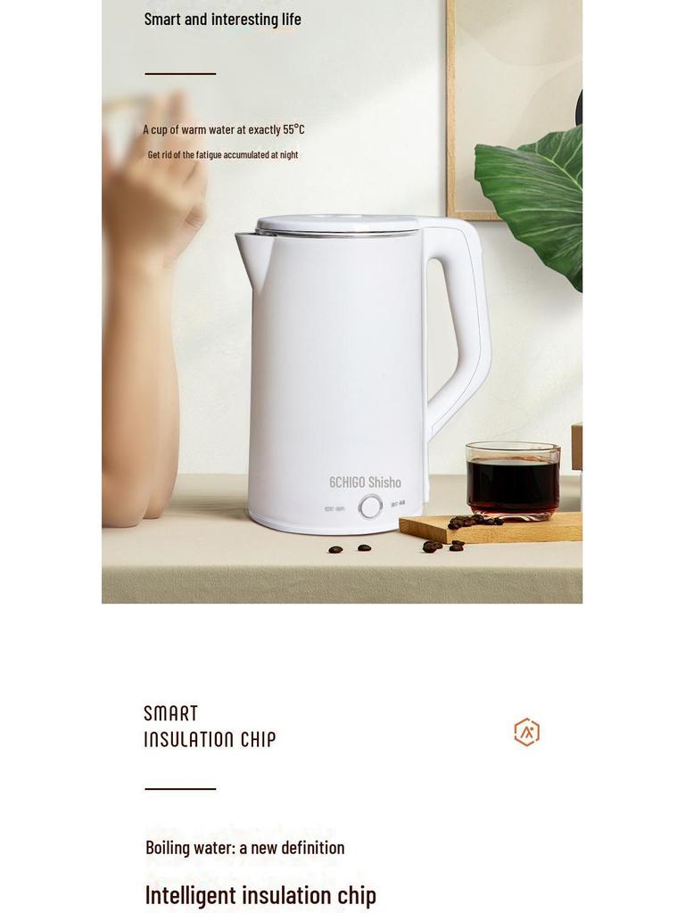 Originaler 2,5-Liter-Wasserkocher mit Wärmespeicherung, Verbrühungsschutz und Trockenbrandschutz.