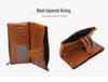 2025 RFID-Blocking Anti-Magnetic Women's Retro Oil Wax Leather Clutch/Long Wallet.