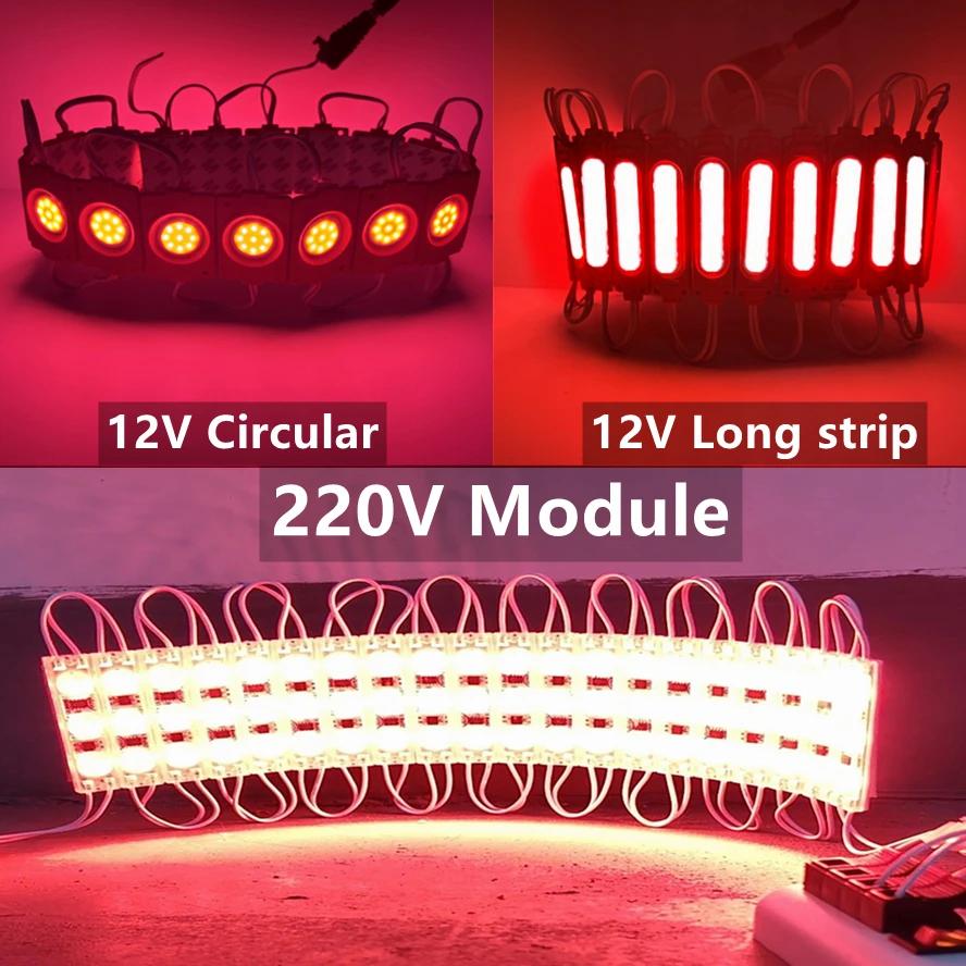 20PCS/lot Multicolour 12V 220V COB Light Led Modules Three Types Backlight Shop Banner Waterproof IP65 Advertising Decorations