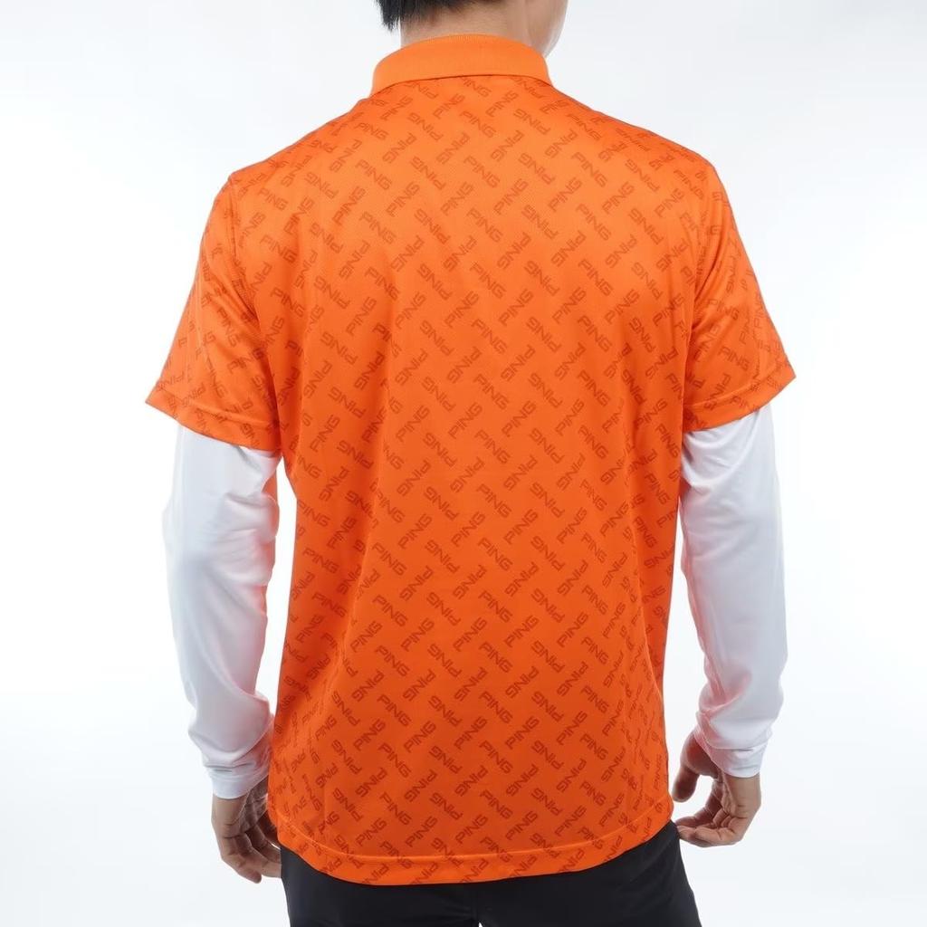 Ping Apparel Men's Polo Shirt with Inner Lining (Evaporative Cooling, Quick-Drying, UV Protection) / Golf / 621-4160209 150_Orange M