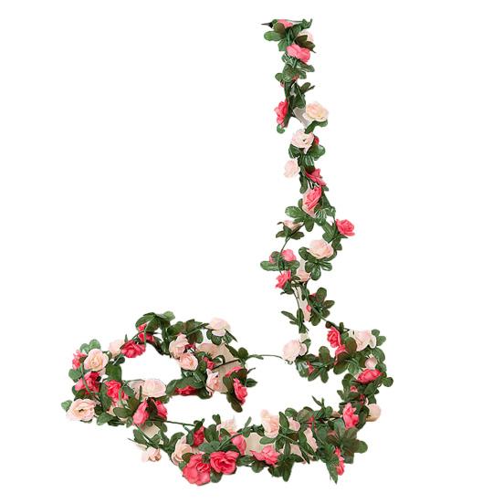 2.5M Artificial Flower Garland Realistic Flower Rattan Vine Wedding Party UV Resistant Faux Hanging Simulation