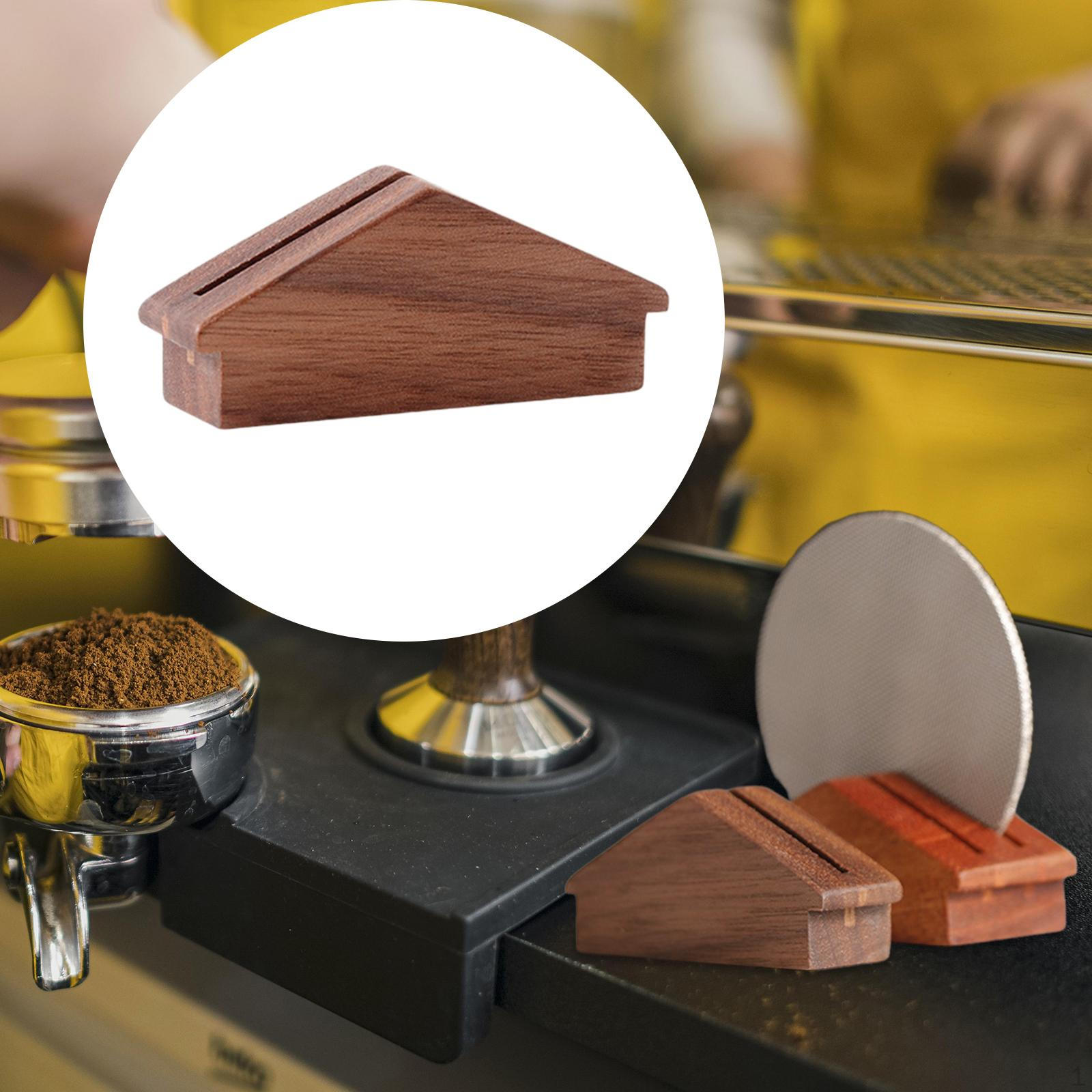 

Подставка для экрана для шайбы для эспрессо, столешница из орехового дерева ручной работы, стеллаж для хранения фильтров для кофе 1 grid