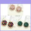 Flower Earrings Alloy Jewelry With Crystals For Women Fashion Accessory