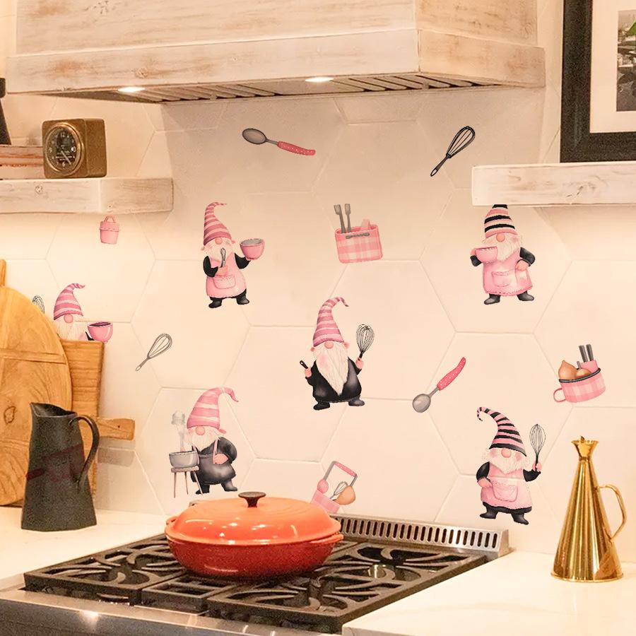 Cartoon Dwarf Kitchen Utensils Wall Stickers Kitchen Wall Decoration Stickers