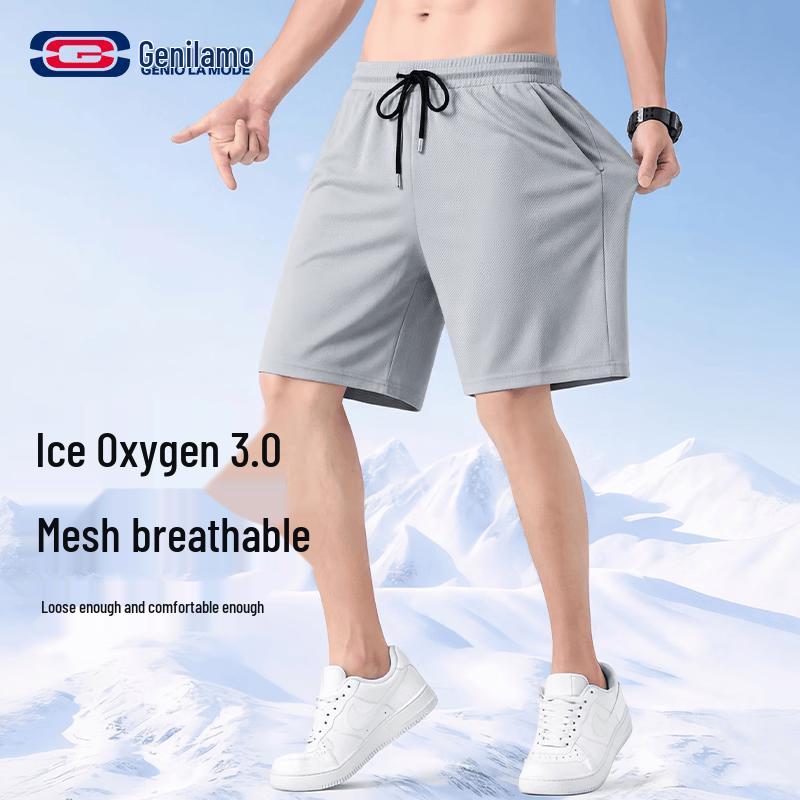 

GENIOLAMODE Men s Ice Silk Quick-Dry Casual Shorts M