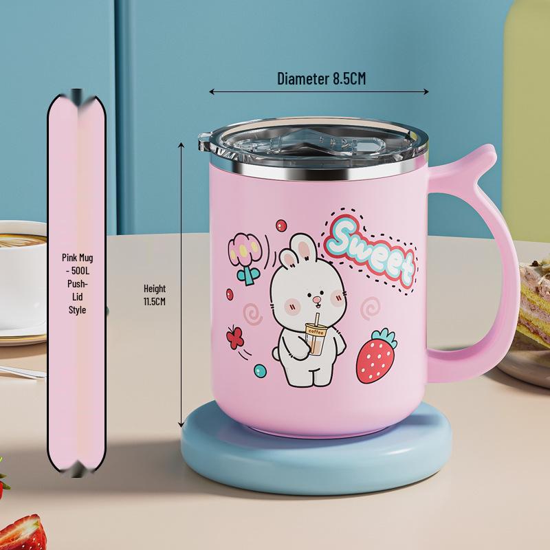 Beerus Gang Insulated Mug with Lid - Leak-proof, Dustproof, Double-layer Water Cup for Kids & Office.