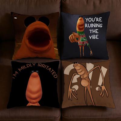 M-Marcus Kissenbezug Weiche Hülle W-Wurm Der Für Sofa Wohnzimmer Zuhause Bequem Büro Dekoration Schutzhüllen für Kissen