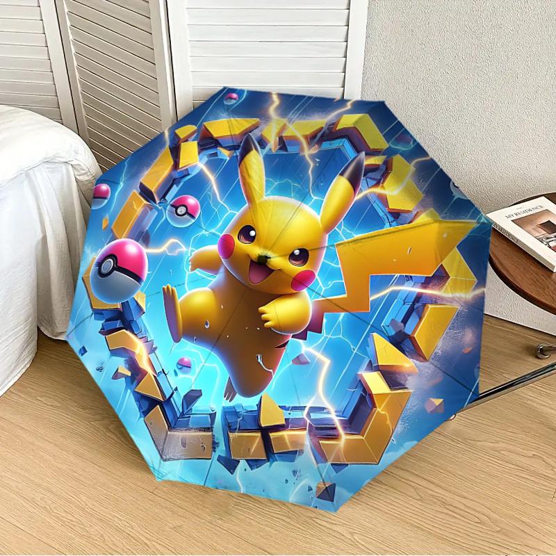 1PC , Pokémon Automatic Folding Umbrella | Vibrant Motif & Compact Design for Everyone, On-the-Go Essential - Gift-Worthy Style yy250930059