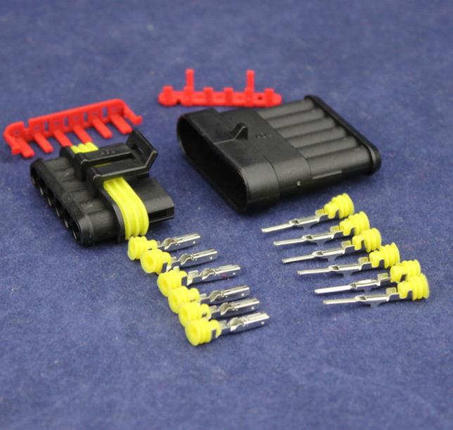 30Set Sealed Waterproof Motorcycle 1 2 3 4 5 6Pin Electrical Wire Connector Plug