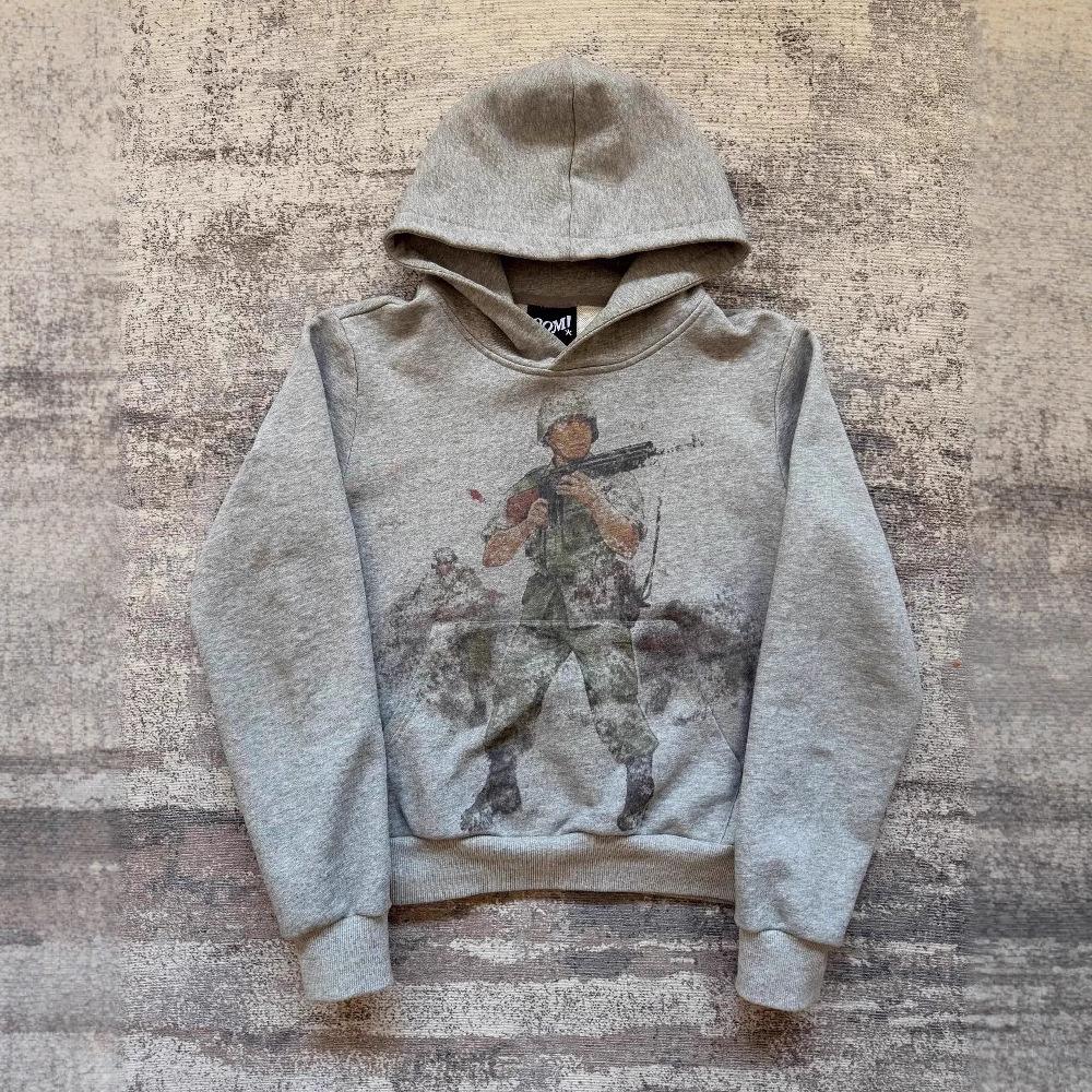 European and American New Hoodie Sweater Soldier Retro Print Loose Street Sports Hooded Sweater Jacket