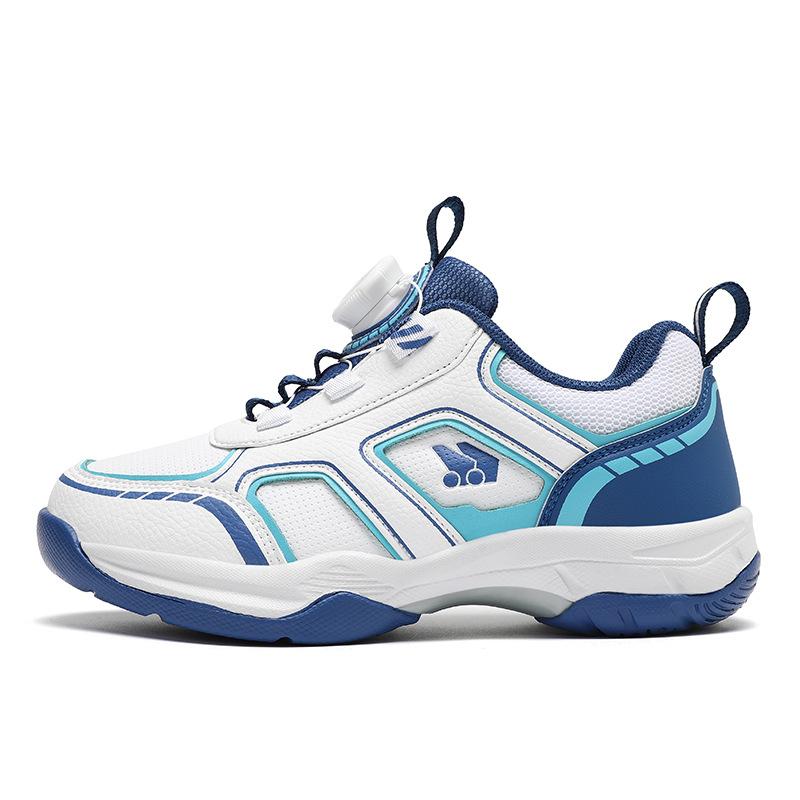 Girls Tennis Shoes Non-slip Children's Sports Shoes Leather Surface Breathable Lightweight Youth Training Shoes Boys Badminton Shoes