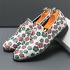New Novelty Comfort Tassel Loafers Men Pointed Flower Pattern Casual Shoes Wedding Dress Homecoming Footwear Zapatos Hombre