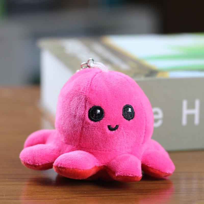 Adorable Reversible Octopus Plush Toy With Soft Short Plush In Multiple Colors