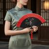Chinese Style Blossom Printing Folded Fan Exquisite Retro Elegant Handheld Fans Portable with Tassel Tassel Folding Fan
