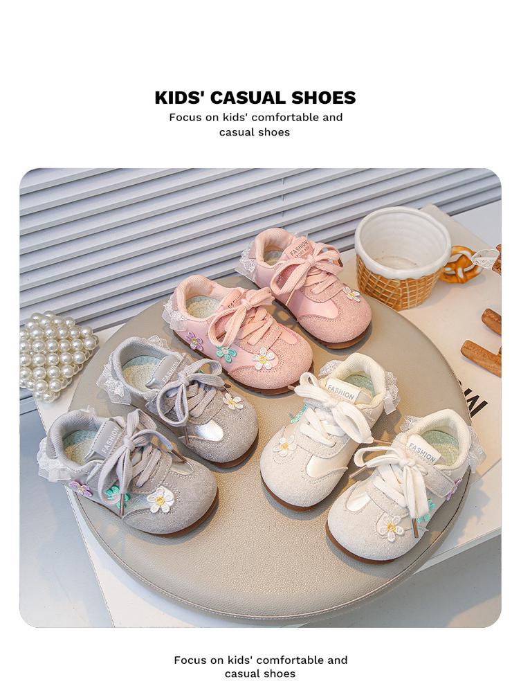 2026 Spring/Autumn Girls' Fashionable Sports Shoes - Soft Sole, Casual Toddler Sneakers, Baby Girls' German Training Shoes