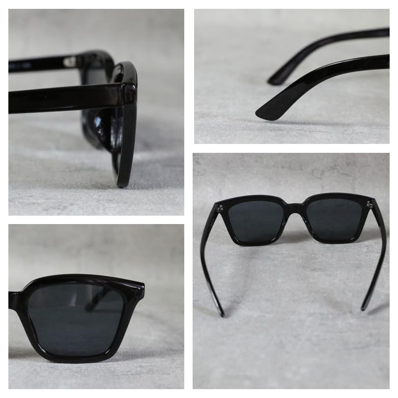 (Eight) Square Sunglasses for Men and Women, Big Frame, Street Style, Comes with Dedicated Case, BlackSmoke F