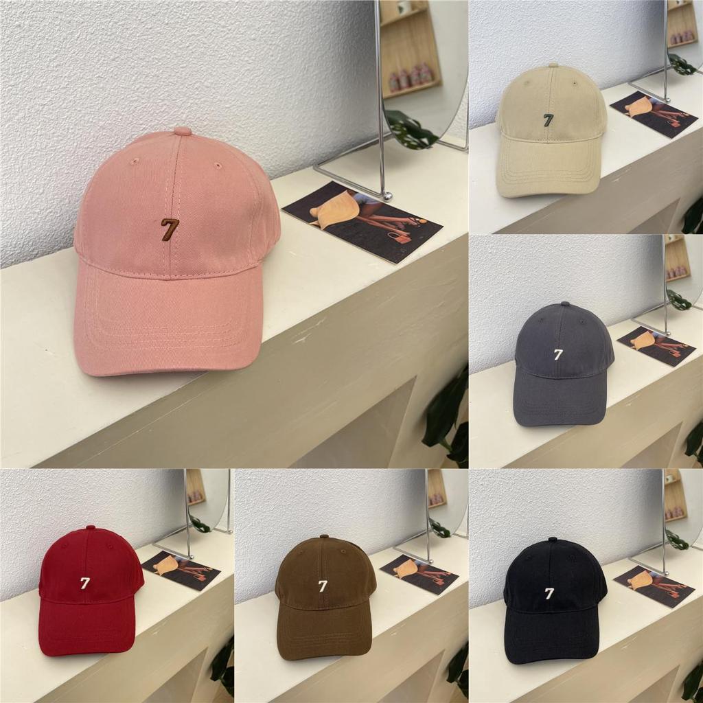 Korean Style Number 7 Embroidery Deep Top Baseball Cap With Wide Brim For Sun Protection And Breathability