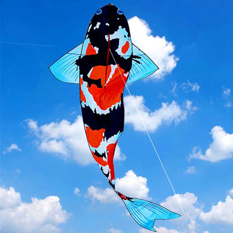 Large Chinese Style 3-Meter Koi Carp Kite with Long Tail - Easy to Fly in Light Breeze