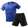 Men's Quick-Dry Sports Suit: Short Sleeve T-Shirt & Summer Fitness Football Training Gear. Custom Logo Option Available.