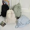 Student Schoolbag Men's Large Capacity Backpack Women's Solid Color Backpack