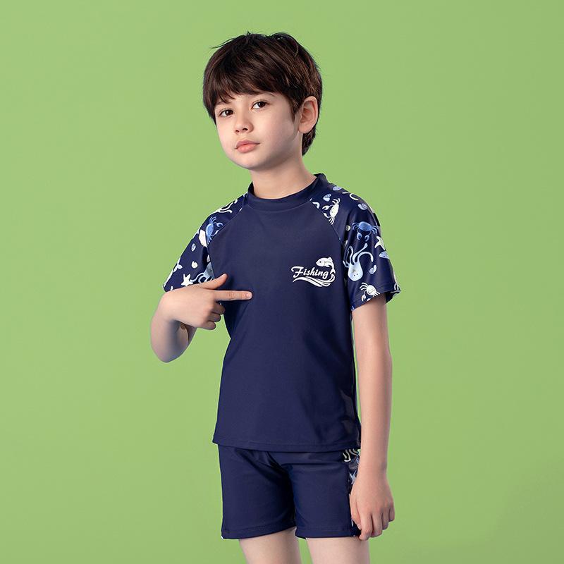 

Комплект быстросохнущего раздельного купальника для мальчиков на 2024 год с защитой от солнца 5XL (150-160cm) темно-синий