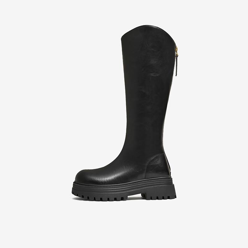 TATA Women's Chunky Heel Elastic Long Boots