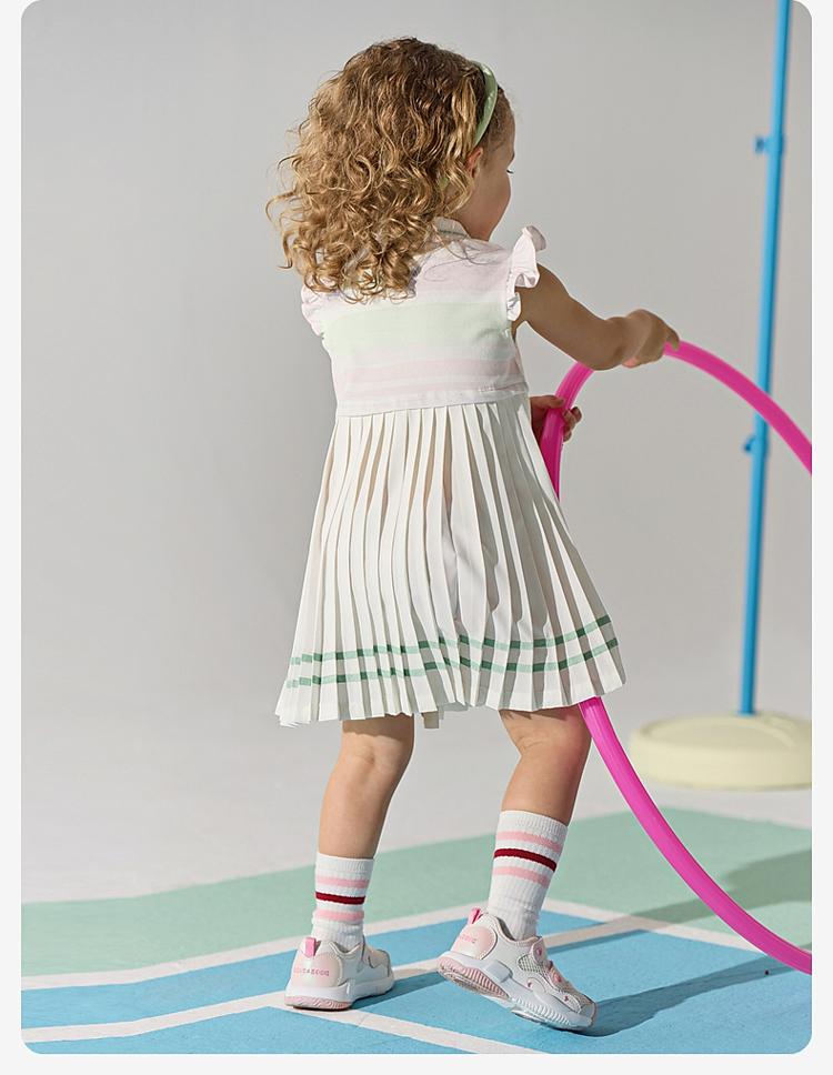 David Bella Children's Cool Dress Summer Dress New Girl Polo Pleated Skirt Baby Sports Dress