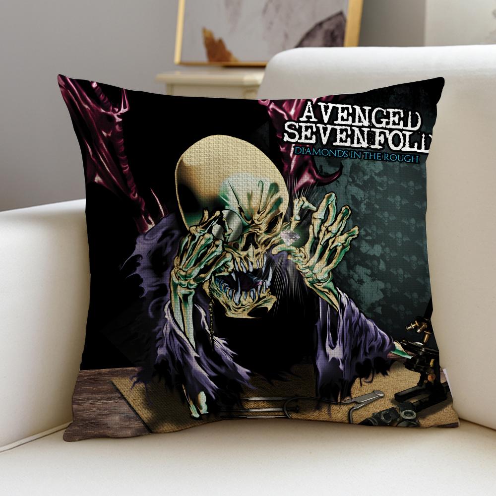Metal AAvenged SevenfoldS Cushion Cover Breathable and skinfriendly linen pillowcase square removable and washable cushion