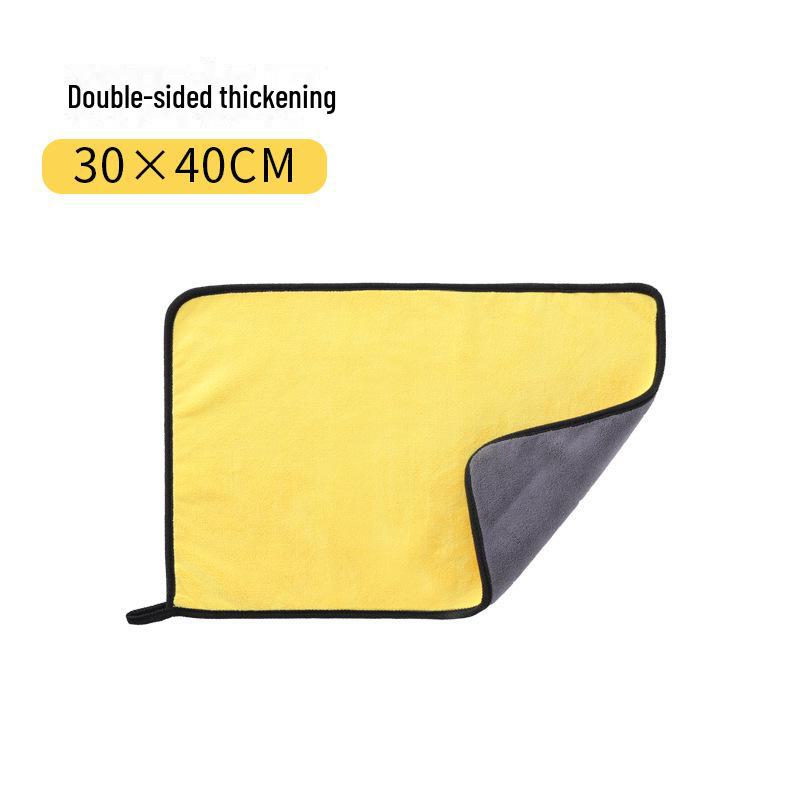 Thickened Double-Sided Coral Fleece Car Wash Towel - Water-Absorbent & Quick-Drying Cleaning Cloth with Custom Logo