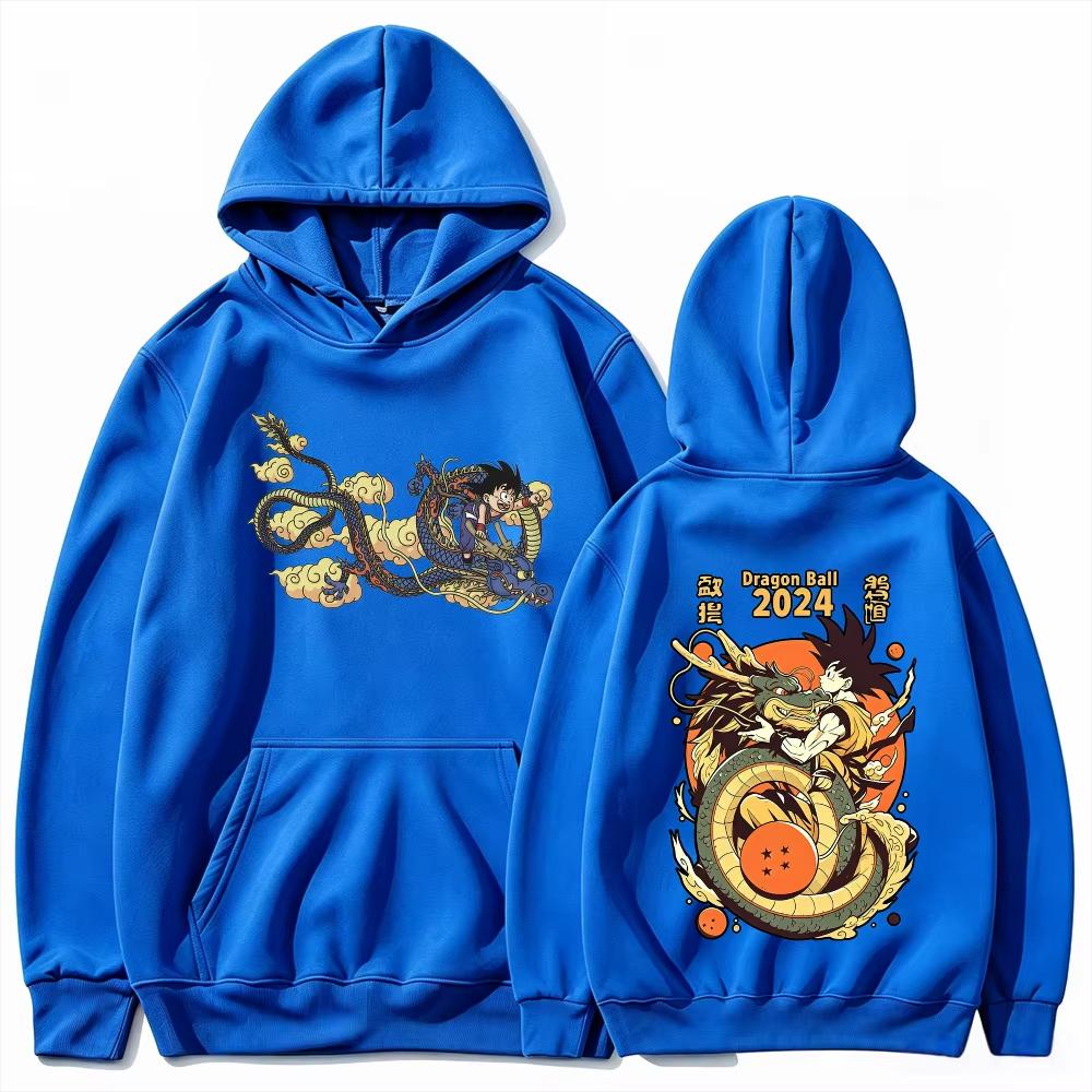 Dragon Ball Men's Hoodie Shenron and Goku Print Anime Sweatshirt High Quality Warm Autumn Winter Sports Hooded Top