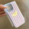 Lemon Slice Pink Stripes Phone Case For Xiaomi Redmi 14C 13C Redmi Note 15 Pro 14 13 12 11 10 Pro Plus 4G 5G 2 in1 Soft Cover