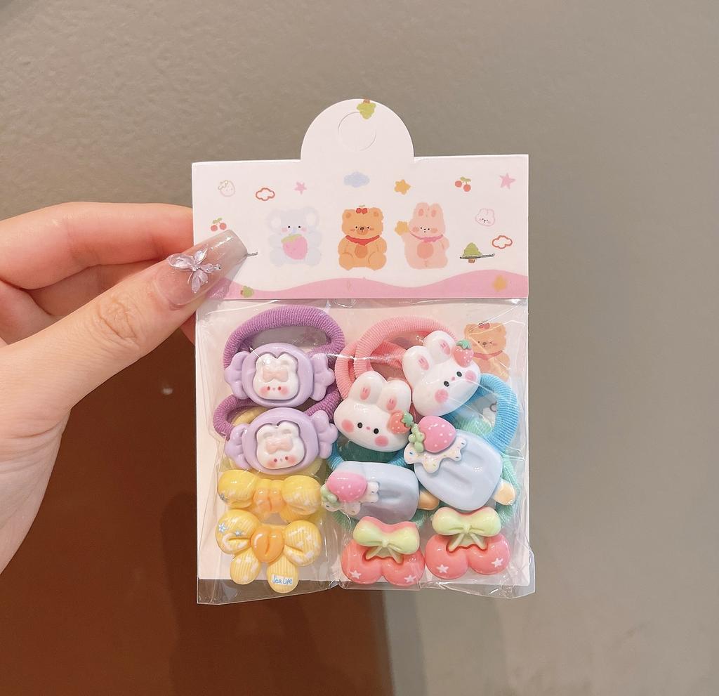 Sweet Children'S Cartoon Hair Band Cute Baby Trumpet Tie Small Pull Rubber Band Hair Rope Girls Do Not Hurt Hair Rope