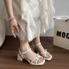 Fashion 2025 Sandals All-Match Female Shoe High Heels New Girls Fashion Outside High-heeled Summer Scandals Pumps Outside Sandals Female