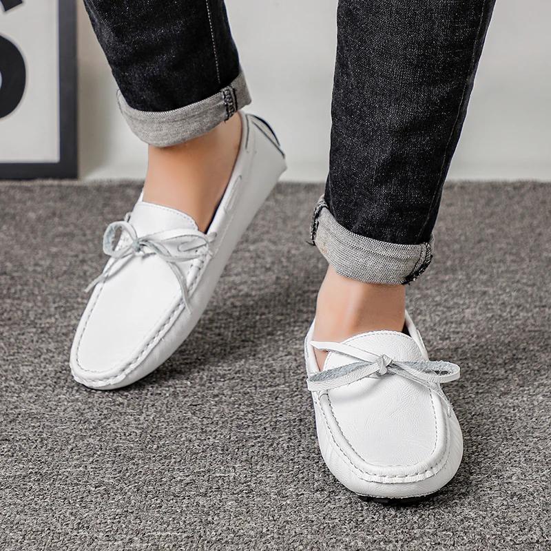 Fashion Brand Business Loafers Men Driving Shoes Leather Casual Party Men Loafers Moccasins Korean Style Comfortable Slip On Male Shoes