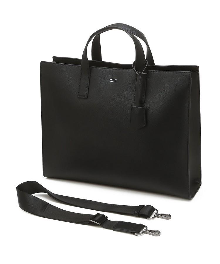 Hazzys Men Acc [Kevin] Black Charm-Decorated Briefcase Crossbody/Tote Bag Hjba6F850Bk